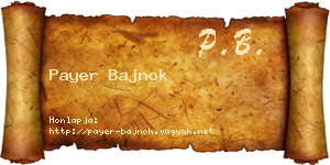 Payer Bajnok névjegykártya
